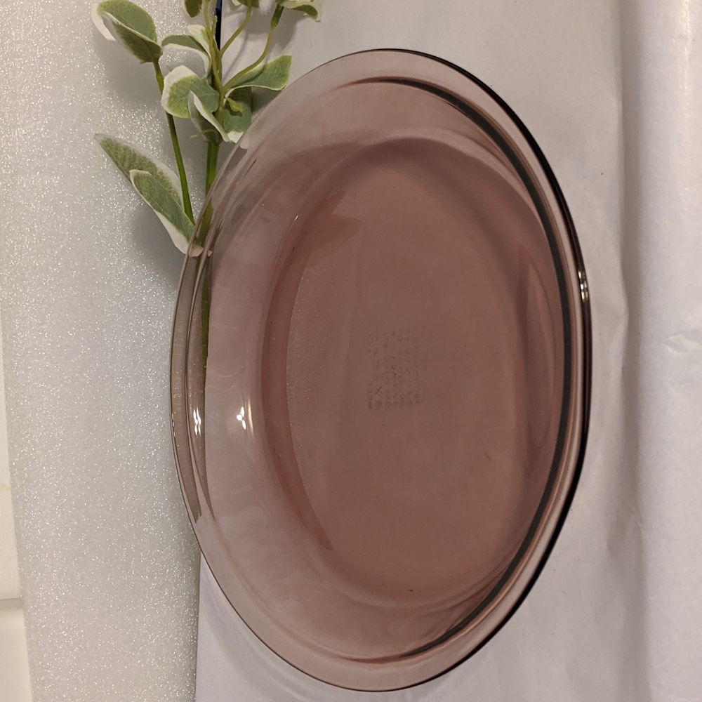 PYREX Purple Cranberry Amethyst Glass Baking 9" Pie Plate Dish 209 Vintage‎